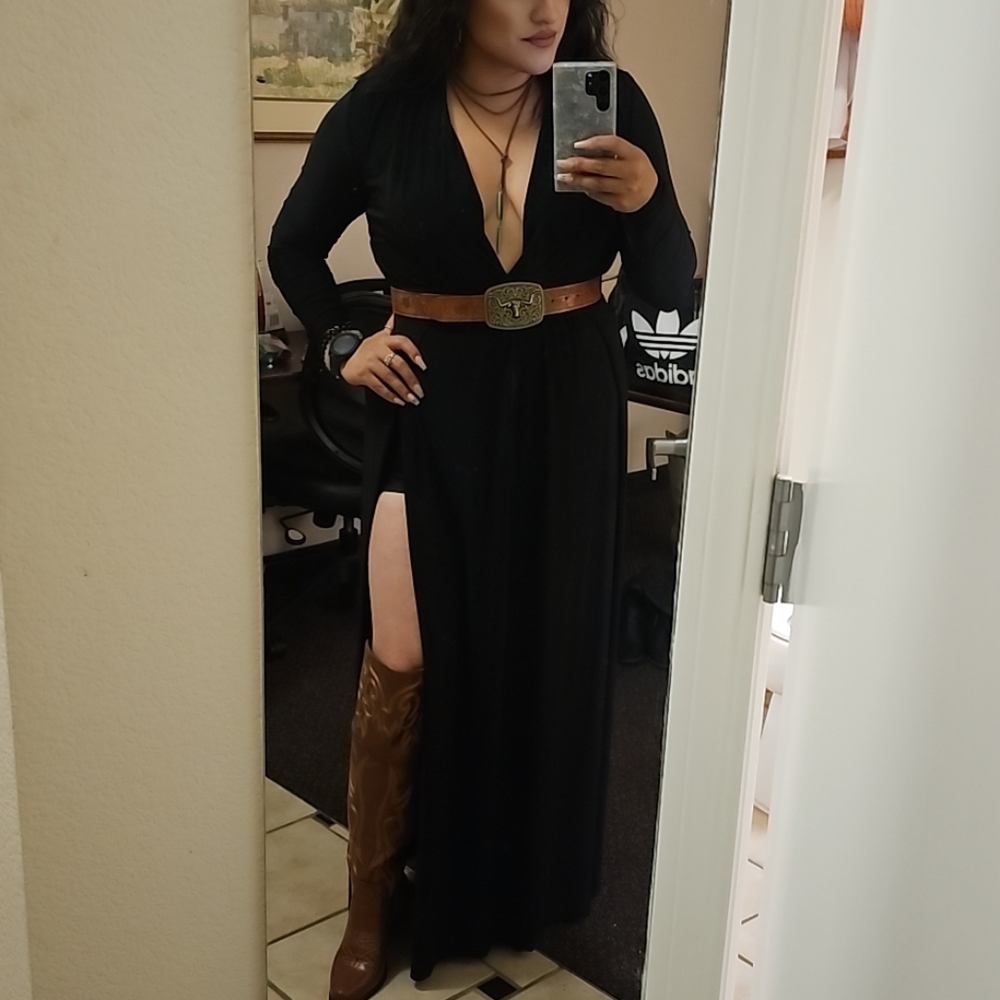 Long black sexy dress